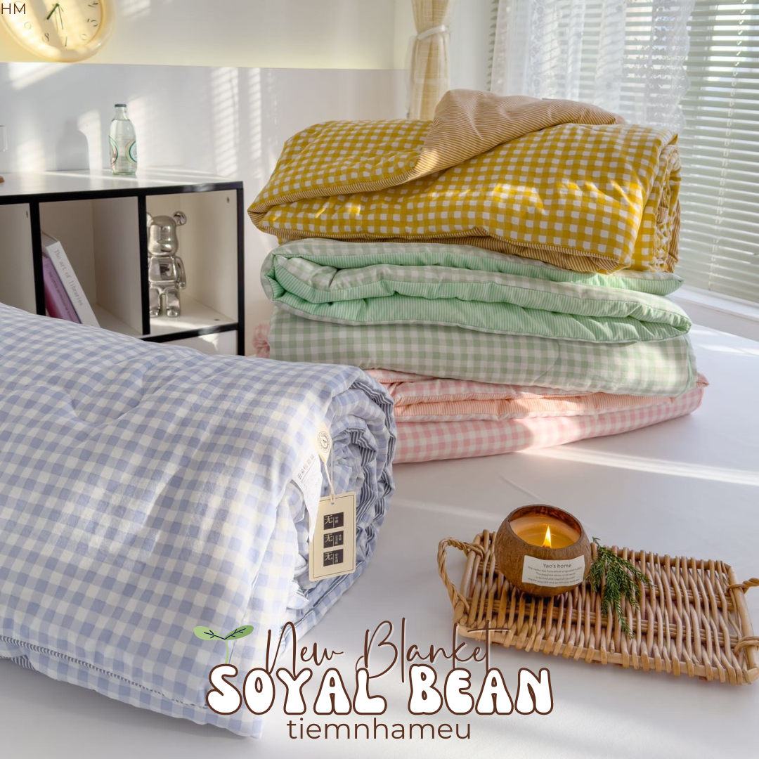 Chăn Cotton Đũi Soyal Bean Blanket Bông Ép Sơ Đậu Nành Nguyên Tấm 15 chăn cotton đũi