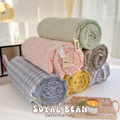 Chăn Cotton Đũi Soyal Bean Blanket Bông Ép Sơ Đậu Nành Nguyên Tấm 28 chăn cotton đũi