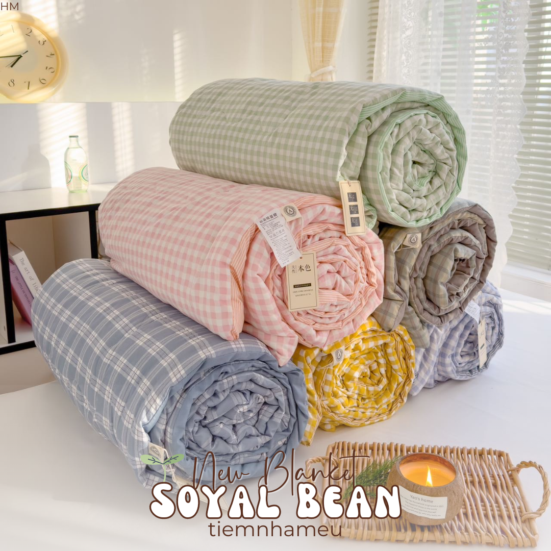 Chăn Cotton Đũi Soyal Bean Blanket Bông Ép Sơ Đậu Nành Nguyên Tấm 14 chăn cotton đũi