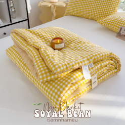 Chăn Cotton Đũi Soyal Bean Blanket Bông Ép Sơ Đậu Nành Nguyên Tấm 24 chăn cotton đũi