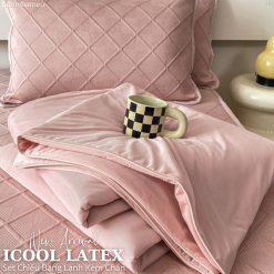 Set 4 Món Chiếu Băng Lạnh Icool Latex Kèm Chăn Thun Lạnh