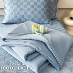 Set 4 Món Chiếu Băng Lạnh Icool Latex Kèm Chăn Thun Lạnh