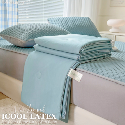 Set 4 Món Chiếu Băng Lạnh Icool Latex Kèm Chăn Thun Lạnh