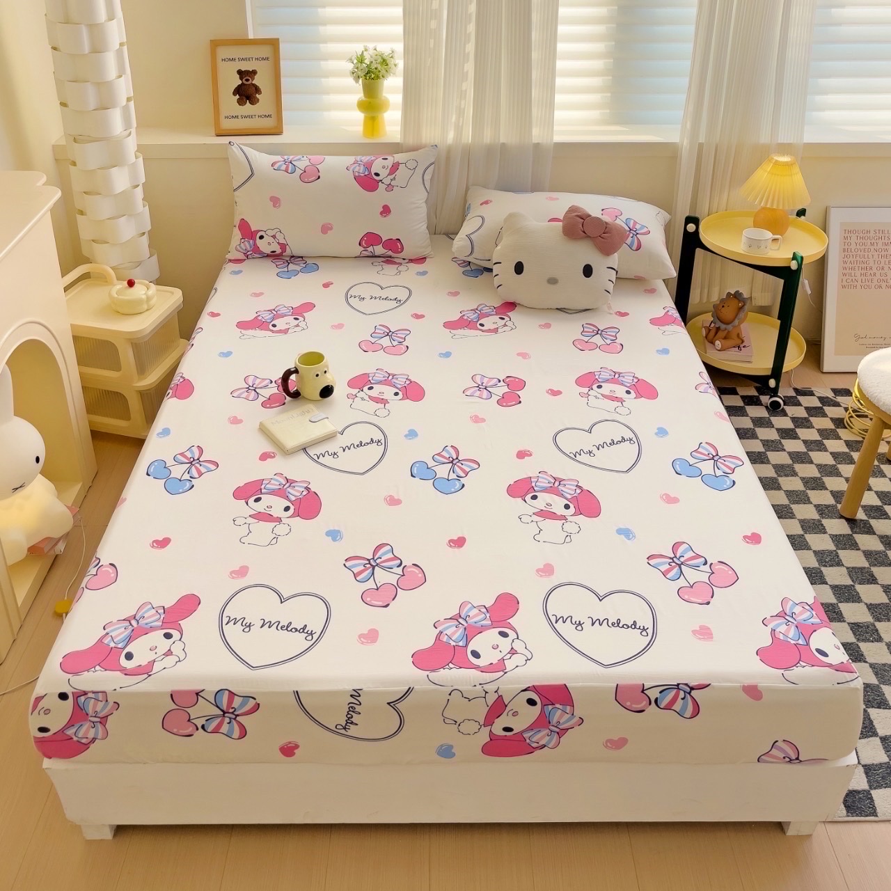Set Ga Gối 3 Món Cotton 80% Họa Tiết Hoạt Hình 40 set ga gối 3 món cotton 80 mẫu hoạt hình