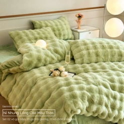 Bộ Chăn Ga Gối Nỉ Nhung Lông Cáo