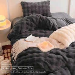 Bộ Chăn Ga Gối Nỉ Nhung Lông Cáo