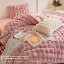 Bộ Chăn Ga Gối Nỉ Nhung Lông Cáo