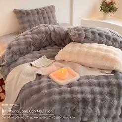 Bộ Chăn Ga Gối Nỉ Nhung Lông Cáo