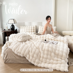 Bộ Chăn Ga Gối Nỉ Nhung Lông Cáo