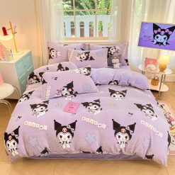 Set 4 Món Nỉ Nhung Sữa 3D Họa Tiết Kuromi
