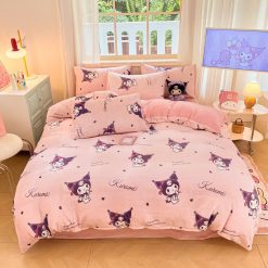 Set 4 Món Nỉ Nhung Sữa 3D Họa Tiết Kuromi