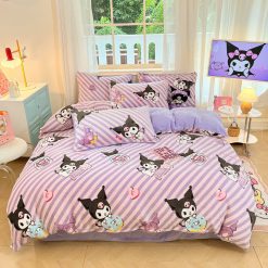 Set 4 Món Nỉ Nhung Sữa 3D Họa Tiết Kuromi